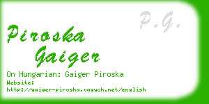 piroska gaiger business card